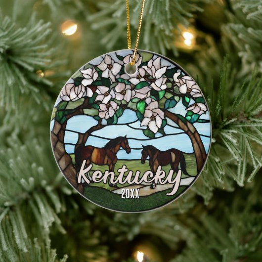 Kentucky Vacation Souvenir Keramik Ornament (Baum)