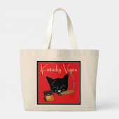 Kentucky Vegan Cat w/Cigar/Whiskey Jumbo Stoffbeutel (Rückseite)