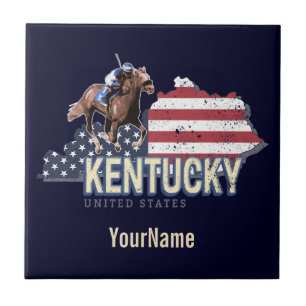 Kentucky Vereinigte Staaten Retro-Staatskarte Vint Fliese