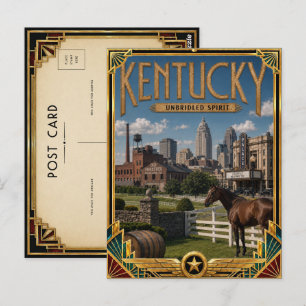 Kentucky Vintage Art Deco Golden Age Postkarte