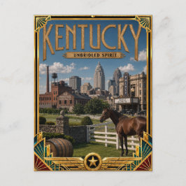 Kentucky Vintage Art Deco Golden Age Postkarte