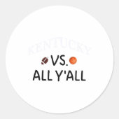 Kentucky Vs. Alle Y'all Footll Sketch Runder Aufkleber (Vorderseite)