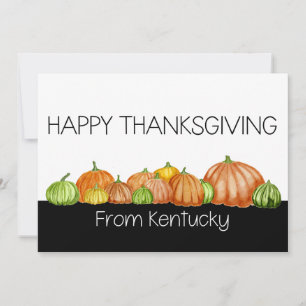 Kentucky Watercolor pumpins Erntedank Card Feiertagskarte