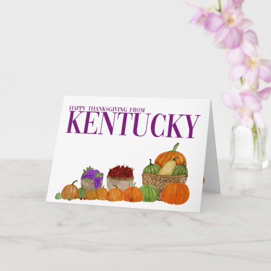 Kentucky Watercolor Pumpkins Erntedank Card Karte (Orchidee)