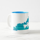 Kentucky Wave Fishing Zweifarbige Tasse (Vorderseite Links)