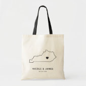 Kentucky Wedding Welcome Bag Tasche, Black Map Tragetasche (Vorne)