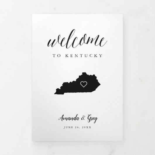 Kentucky Wedding Welcome Letter & Itinerary Dreifach-gefaltete Programmkarte (Cover)