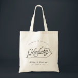 Kentucky Wedding Welcome Tote Bag Tragetasche<br><div class="desc">Diese Tasche in Kentucky ist der ideale Ort,  um Gäste aus der Stadt zu Ihrer Hochzeit zu empfangen! Packen Sie es mit lokalen Goodies für ein extra lustiges Willkommenspaket.</div>