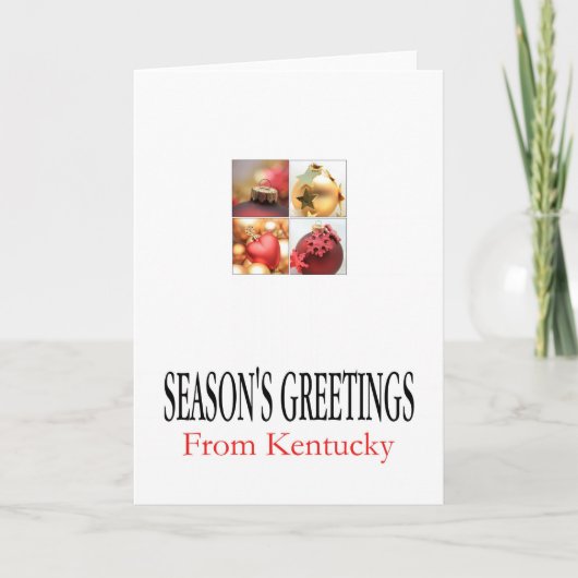 Kentucky Weihnachtskarte mit Ornamenten Feiertagskarte (Vorderseite)