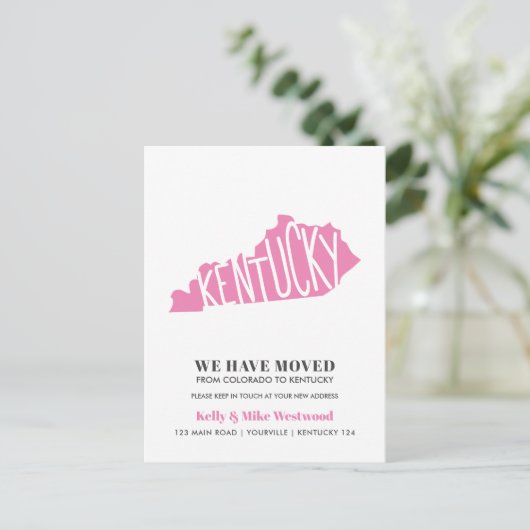 KENTUCKY Wir haben neue Adresse Neue Zuhause versc Postkarte (Stehend Vorderseite)
