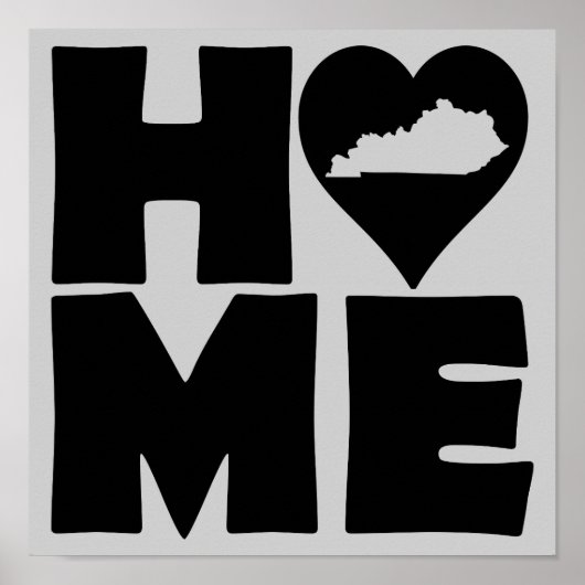 Kentucky Zuhause Heart Staat Poster Sign (Vorne)