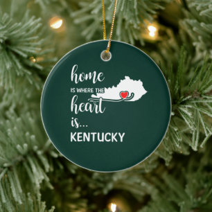 Kentucky Zuhause ist das Herz Keramik Ornament