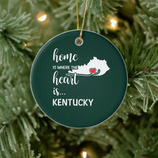 Kentucky Zuhause ist das Herz Keramik Ornament (Baum)