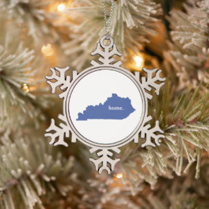 Kentucky Zuhause Silhouette Staat Karte Schneeflocken Zinn-Ornament