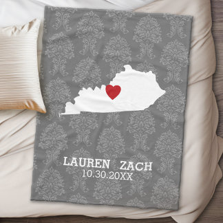 Kentucky Zuhause Staat Map - Benutzerdefinierte Ho Fleecedecke