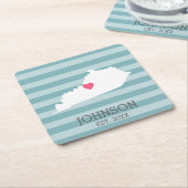 Kentucky Zuhause Staat Map - Benutzerdefinierte Ho Rechteckiger Pappuntersetzer (angewinkelt)