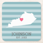 Kentucky Zuhause Staat Map - Benutzerdefinierte Ho Rechteckiger Pappuntersetzer (Vorderseite)