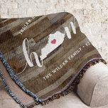 Kentucky Zuhause Staat Personalisierte Holzsicht Decke<br><div class="desc">Zeigen Sie Zuhause-Staatsstolz mit diesem niedlichen rustikalen Imitat Holzplankendecke mit "Zuhause" in weißer Kalligrafie-Schrift mit einer Silhouette des Staat von Kentucky, stehend für den Buchstaben "O". Eine rosa Herzillustrierung in der Staat-Karte vervollständigt das Design; Sie können die Herzposition in Ihrer Zuhause-Stadt ändern, indem Sie das Design-Tool öffnen und die Herzform...</div>
