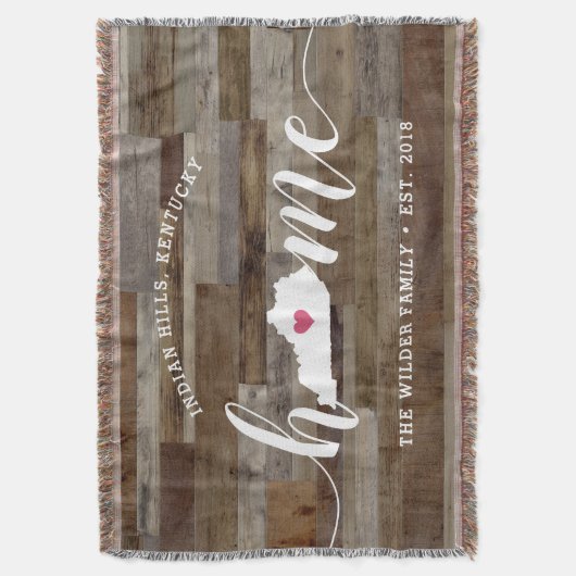 Kentucky Zuhause Staat Personalisierte Holzsicht Decke (Vorderseite Vertikal)