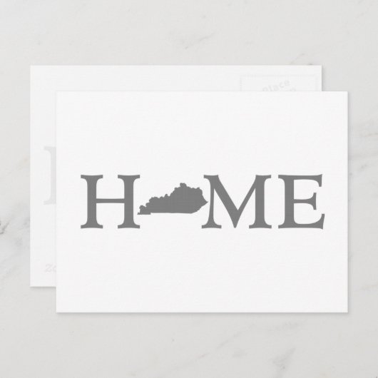 Kentucky Zuhause Staat Shaped Letter Gray Word Art Postkarte (Vorne/Hinten)