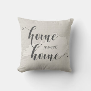 Kentucky - Zuhause Sweet Zuhause burlap look Kissen