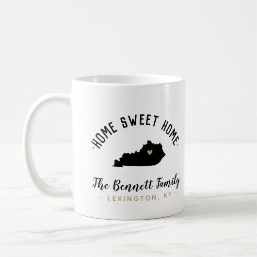 Kentucky Zuhause Sweet Zuhause Family Monogram Tas Kaffeetasse (Links)