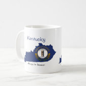 Kentuckyflagge und -karte kaffeetasse (Vorderseite Links)
