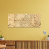 KentuckyPanorama Karte Kentucky Leinwanddruck (Insitu (Wohnzimmer))