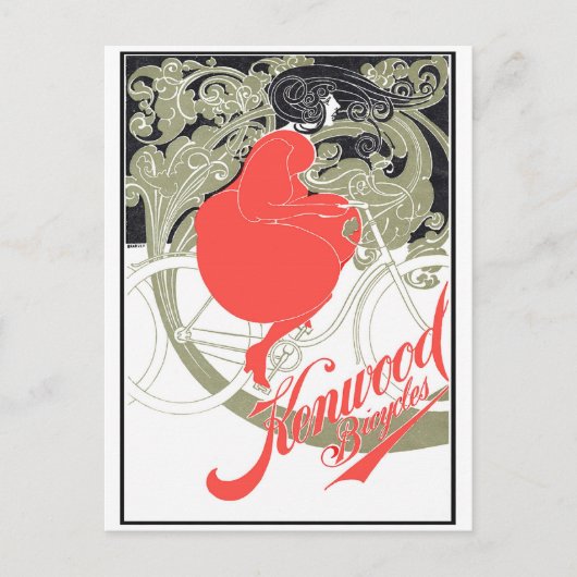Kenwood Bicycles Art Nouveau Postkarte (Vorderseite)