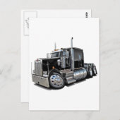 Kenworth w900 Black Truck Postkarte (Vorne/Hinten)