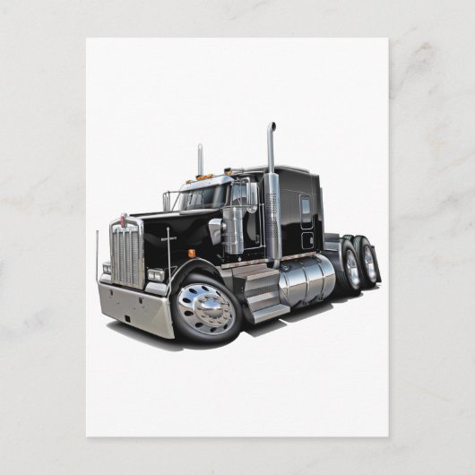 Kenworth w900 Black Truck Postkarte (Vorderseite)