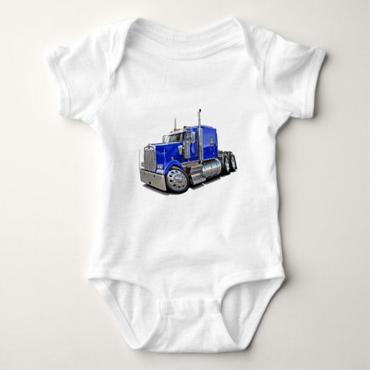 Kenworth w900 Blau-LKW Baby Strampler (Vorderseite)