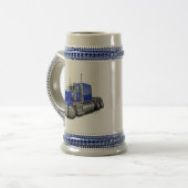 Kenworth w900 Blau-LKW Bierglas (Vorderseite Links)