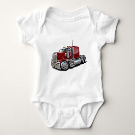 Kenworth w900 kastanienbrauner LKW Baby Strampler (Vorderseite)
