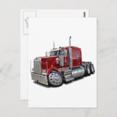 Kenworth w900 Maroon Truck Postkarte (Vorne/Hinten)