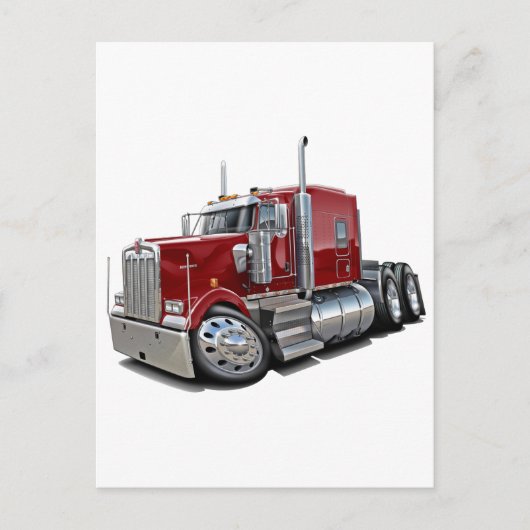 Kenworth w900 Maroon Truck Postkarte (Vorderseite)