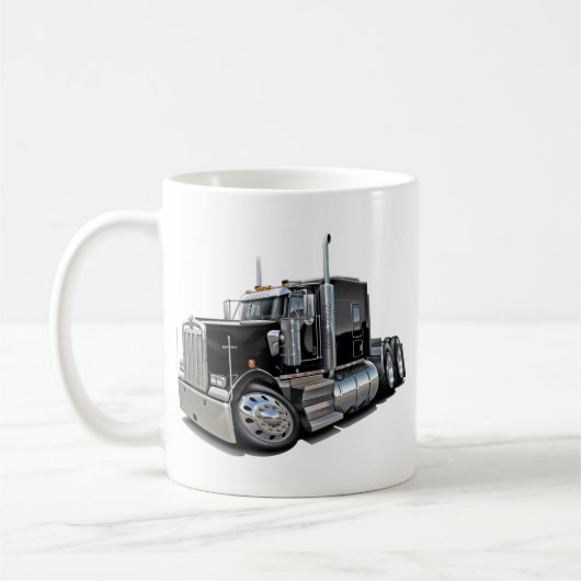 Kenworth w900 schwarzer LKW Kaffeetasse (Links)