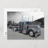 Kenworth W900A Flachbett Postkarte (Vorne/Hinten)