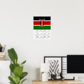 Kenya 2026 Calendar, Large, Kenyan Flag Poster (Heimbüro)