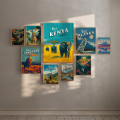 Kenya Africa Vintage Poster - Elefantenkunst