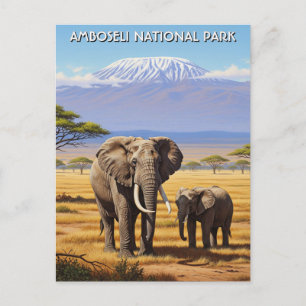 Kenya Amboseli Nationalpark Elefanten Postkarte
