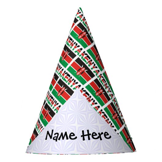Kenya and Kenyan Flag Tiled with Your Name Partyhütchen (Vorderseite)