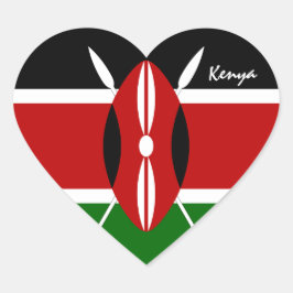 Kenya-Aufkleber, Herz, Patriotische kenianische Fl Herz-Aufkleber
