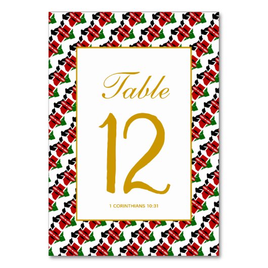 KENYA Banquet Celebration Wedding Tischnummer (Vorderseite)