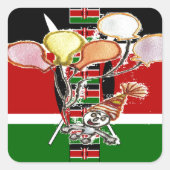 Kenya Birthday Quadratischer Aufkleber (Vorderseite)