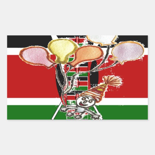 Kenya Birthday Rechteckiger Aufkleber (Vorderseite)