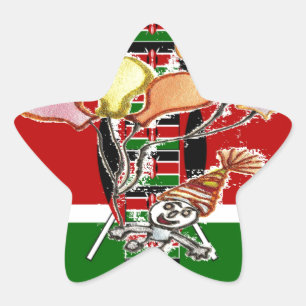 Kenya Birthday Stern-Aufkleber