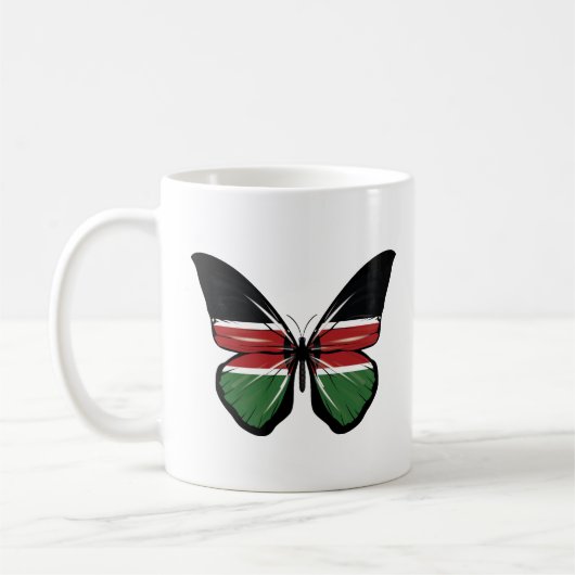 Kenya Butterfly Flag Kaffeetasse (Links)