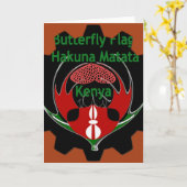 Kenya Butterfly Flag Kunst - Hakuna Matata Patriot Karte (Gelbe Blume)
