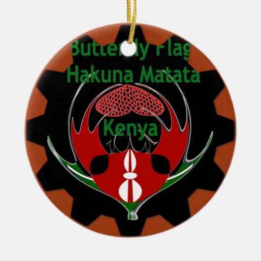Kenya Butterfly Flag Kunst - Hakuna Matata Patriot Keramik Ornament (Vorne)